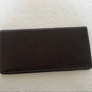 Roots wallet insert brown leather NWOT